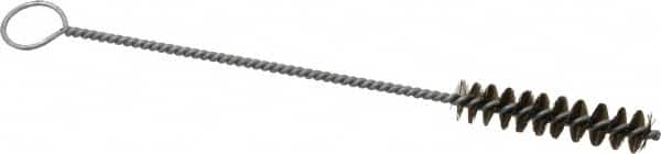 PRO-SOURCE - 2-1/2" Long x 9/16" Diam Steel Twisted Wire Bristle Brush - Single Spiral, 9" OAL, 0.008" Wire Diam, 0.142" Shank Diam - Americas Industrial Supply