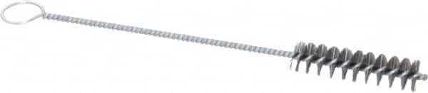 PRO-SOURCE - 2-1/2" Long x 5/8" Diam Steel Twisted Wire Bristle Brush - Single Spiral, 9" OAL, 0.008" Wire Diam, 0.142" Shank Diam - Americas Industrial Supply