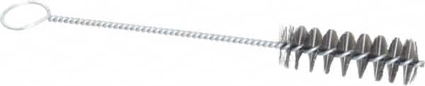 PRO-SOURCE - 3" Long x 1" Diam Steel Twisted Wire Bristle Brush - Single Spiral, 10" OAL, 0.008" Wire Diam, 0.16" Shank Diam - Americas Industrial Supply