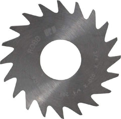 RobbJack - 3/4" Diam x 0.02" Blade Thickness x 1/4" Arbor Hole Diam, 20 Tooth Slitting and Slotting Saw - Arbor Connection, Right Hand, Uncoated, Solid Carbide, Concave Ground - Americas Industrial Supply