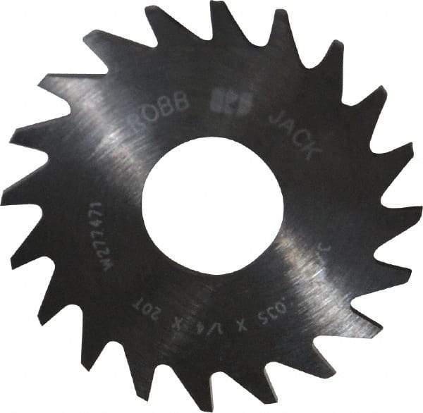 RobbJack - 3/4" Diam x 0.035" Blade Thickness x 1/4" Arbor Hole Diam, 20 Tooth Slitting and Slotting Saw - Arbor Connection, Right Hand, Uncoated, Solid Carbide, Concave Ground - Americas Industrial Supply