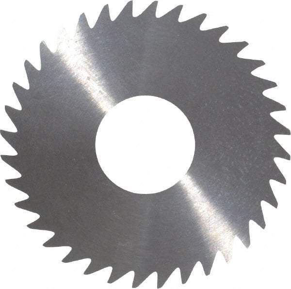 RobbJack - 1-1/2" Diam x 0.023" Blade Thickness x 1/2" Arbor Hole Diam, 36 Tooth Slitting and Slotting Saw - Arbor Connection, Right Hand, Uncoated, Solid Carbide, Concave Ground - Americas Industrial Supply