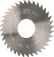 RobbJack - 1-1/2" Diam x 0.028" Blade Thickness x 1/2" Arbor Hole Diam, 36 Tooth Slitting and Slotting Saw - Arbor Connection, Right Hand, Uncoated, Solid Carbide, Concave Ground - Americas Industrial Supply