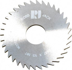 RobbJack - 1-3/4" Diam x 0.0937" Blade Thickness x 1/2" Arbor Hole Diam, 36 Tooth Slitting and Slotting Saw - Arbor Connection, Right Hand, Uncoated, Solid Carbide, Concave Ground - Americas Industrial Supply