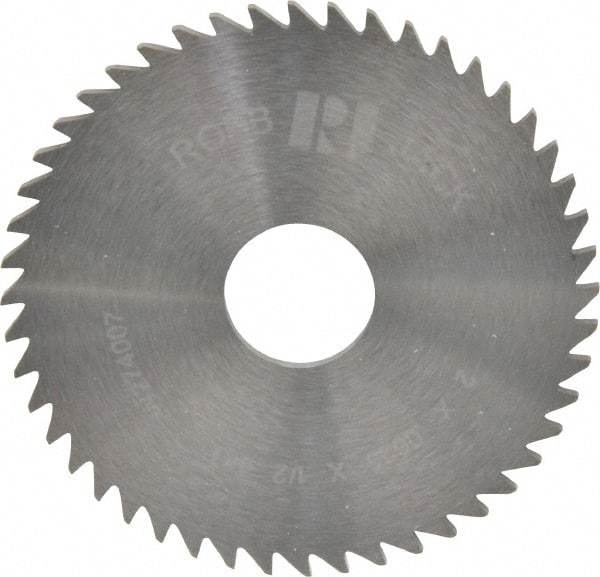 RobbJack - 2" Diam x 1/16" Blade Thickness x 1/2" Arbor Hole Diam, 48 Tooth Slitting and Slotting Saw - Arbor Connection, Right Hand, Uncoated, Solid Carbide, Concave Ground - Americas Industrial Supply