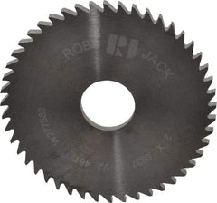 RobbJack - 2" Diam x 0.0937" Blade Thickness x 1/2" Arbor Hole Diam, 48 Tooth Slitting and Slotting Saw - Arbor Connection, Right Hand, Uncoated, Solid Carbide, Concave Ground - Americas Industrial Supply