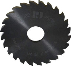 RobbJack - 2" Diam x 1/8" Blade Thickness x 1/2" Arbor Hole Diam, 24 Tooth Slitting and Slotting Saw - Arbor Connection, Right Hand, Uncoated, Solid Carbide, Concave Ground - Americas Industrial Supply