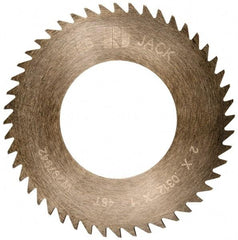 RobbJack - 2" Diam x 0.0312" Blade Thickness x 1" Arbor Hole Diam, 48 Tooth Slitting and Slotting Saw - Arbor Connection, Right Hand, Uncoated, Solid Carbide, Concave Ground - Americas Industrial Supply