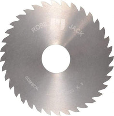 RobbJack - 4" Diam x 0.0312" Blade Thickness x 1" Arbor Hole Diam, 36 Tooth Slitting and Slotting Saw - Arbor Connection, Right Hand, Uncoated, Solid Carbide, Concave Ground - Americas Industrial Supply