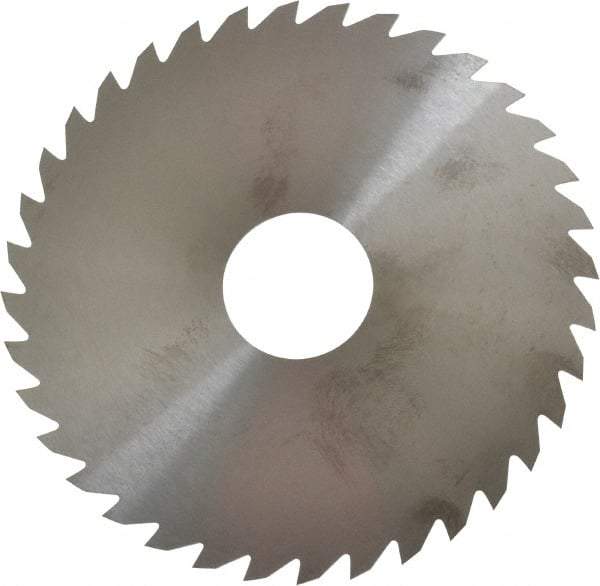 RobbJack - 4" Diam x 0.04" Blade Thickness x 1" Arbor Hole Diam, 36 Tooth Slitting and Slotting Saw - Arbor Connection, Right Hand, Uncoated, Solid Carbide, Concave Ground - Americas Industrial Supply