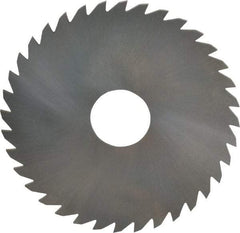 RobbJack - 4" Diam x 0.0937" Blade Thickness x 1" Arbor Hole Diam, 36 Tooth Slitting and Slotting Saw - Arbor Connection, Right Hand, Uncoated, Solid Carbide, Concave Ground - Americas Industrial Supply