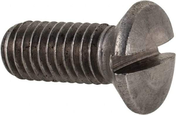Value Collection - M8x1.25 Metric Coarse, 20mm OAL Slotted Drive Machine Screw - Oval Head, Grade 18-8 & A2 Stainless Steel, Uncoated, Without Washer - Americas Industrial Supply
