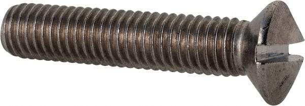 Value Collection - M8x1.25 Metric Coarse, 40mm OAL Slotted Drive Machine Screw - Oval Head, Grade 18-8 & A2 Stainless Steel, Uncoated, Without Washer - Americas Industrial Supply