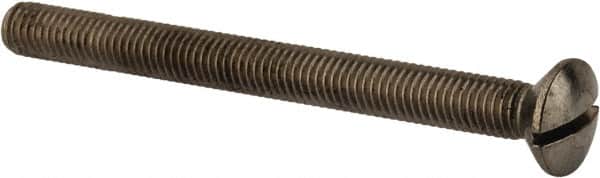 Value Collection - M8x1.25 Metric Coarse, 90mm OAL Slotted Drive Machine Screw - Oval Head, Grade 18-8 & A2 Stainless Steel, Uncoated, Without Washer - Americas Industrial Supply