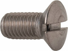 Value Collection - M10x1.50, 20mm OAL Slotted Drive Machine Screw - Oval Head, Grade 18-8 & A2 Stainless Steel, Uncoated, Without Washer - Americas Industrial Supply