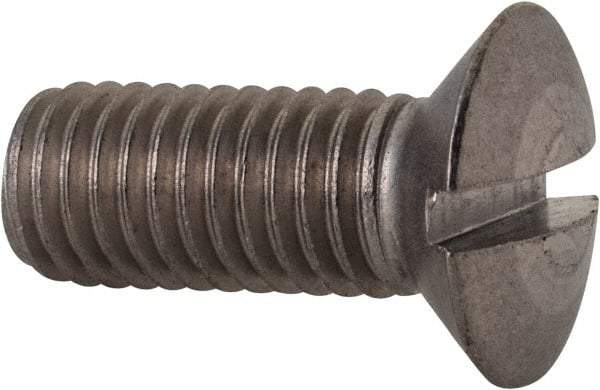Value Collection - M10x1.50, 25mm OAL Slotted Drive Machine Screw - Oval Head, Grade 18-8 & A2 Stainless Steel, Uncoated, Without Washer - Americas Industrial Supply