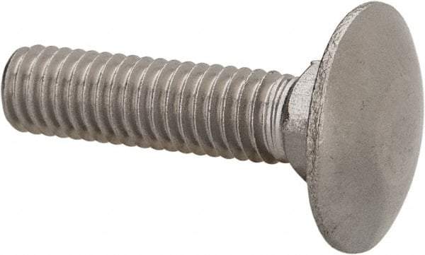 Value Collection - M6x1 25mm Length Under Head, Standard Square Neck, Carriage Bolt - Austenitic Grade A2 Stainless Steel, - Americas Industrial Supply