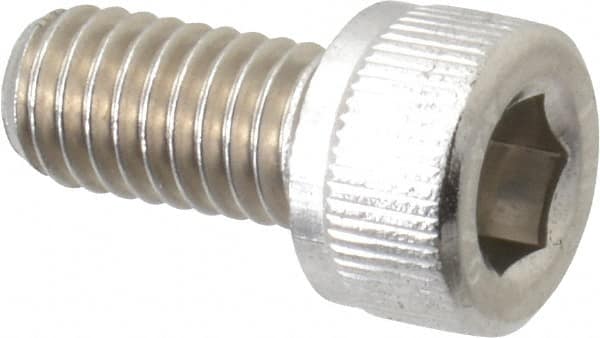 Value Collection - M6x1.00 Metric Coarse Hex Socket Drive, Socket Cap Screw - Grade 316 & Austenitic A4 Stainless Steel, Uncoated, Fully Threaded, 12mm Length Under Head - Americas Industrial Supply