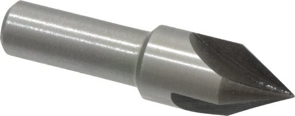 Interstate - 1/2" Head Diam, 3/8" Shank Diam, 3 Flute 60° High Speed Steel Countersink - Americas Industrial Supply