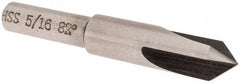 Interstate - 5/16" Head Diam, 1/4" Shank Diam, 3 Flute 82° High Speed Steel Countersink - Bright Finish, 2" OAL, Single End, Straight Shank, Right Hand Cut - Americas Industrial Supply