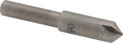 Interstate - 1/4" Head Diam, 3/16" Shank Diam, 3 Flute 90° High Speed Steel Countersink - Bright Finish, 2" OAL, Single End, Straight Shank, Right Hand Cut - Americas Industrial Supply