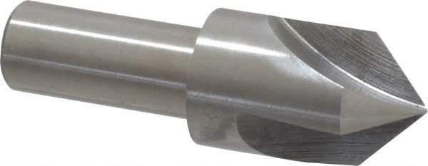 Interstate - 3/4" Head Diam, 1/2" Shank Diam, 3 Flute 90° High Speed Steel Countersink - Bright Finish, 2-3/4" OAL, Single End, Straight Shank, Right Hand Cut - Americas Industrial Supply