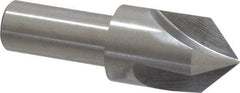 Interstate - 3/4" Head Diam, 1/2" Shank Diam, 3 Flute 90° High Speed Steel Countersink - Bright Finish, 2-3/4" OAL, Single End, Straight Shank, Right Hand Cut - Americas Industrial Supply