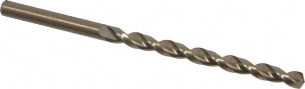 Cleveland - 3/16" 135° Cobalt Jobber Drill - Oxide/Gold Finish, Right Hand Cut, Parabolic Flute, Straight Shank, 3-1/2" OAL, Split Point - Americas Industrial Supply