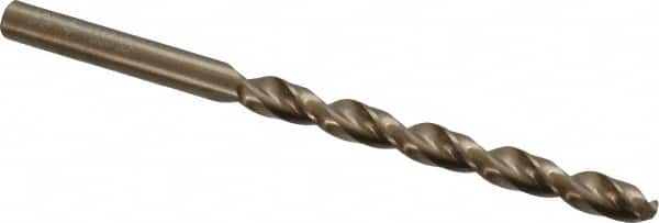 Cleveland - 15/64" 135° Cobalt Jobber Drill - Oxide/Gold Finish, Right Hand Cut, Parabolic Flute, Straight Shank, 3-7/8" OAL, Split Point - Americas Industrial Supply