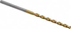 Cleveland - 5/64" 135° Cobalt Jobber Drill - TiN Finish, Right Hand Cut, Parabolic Flute, Straight Shank, 2" OAL, Split Point - Americas Industrial Supply