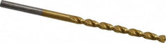 Cleveland - 1/8" 135° Cobalt Jobber Drill - TiN Finish, Right Hand Cut, Parabolic Flute, Straight Shank, 2-3/4" OAL, Split Point - Americas Industrial Supply