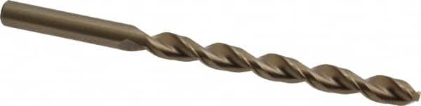 Cleveland - #3 135° Cobalt Jobber Drill - Oxide/Gold Finish, Right Hand Cut, Parabolic Flute, Straight Shank, 3-3/4" OAL, Split Point - Americas Industrial Supply