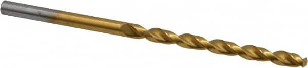 Cleveland - #25 135° Cobalt Jobber Drill - TiN Finish, Right Hand Cut, Parabolic Flute, Straight Shank, 3" OAL, Split Point - Americas Industrial Supply
