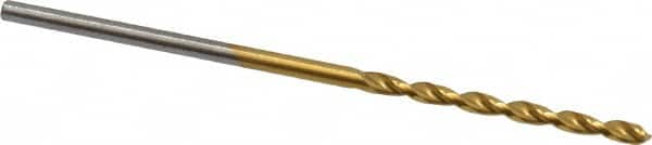 Cleveland - #52 135° Cobalt Jobber Drill - TiN Finish, Right Hand Cut, Parabolic Flute, Straight Shank, 1-7/8" OAL, Split Point - Americas Industrial Supply