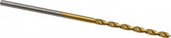 Cleveland - #52 135° Cobalt Jobber Drill - TiN Finish, Right Hand Cut, Parabolic Flute, Straight Shank, 1-7/8" OAL, Split Point - Americas Industrial Supply