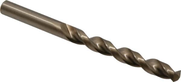 Cleveland - 11mm 135° Cobalt Jobber Drill - Oxide/Gold Finish, Right Hand Cut, Parabolic Flute, Straight Shank, 5.591" OAL, Split Point - Americas Industrial Supply