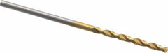 Cleveland - 1.5mm 135° Cobalt Jobber Drill - TiN Finish, Right Hand Cut, Parabolic Flute, Straight Shank, 1.575" OAL, Split Point - Americas Industrial Supply