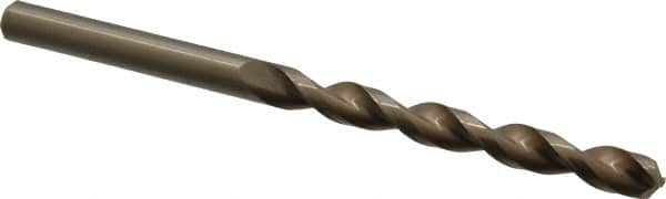 Cleveland - 1/2", 135° Point, Parabolic Flute, Cobalt Taper Length Drill Bit - Oxide/Gold Finish, 4-3/4" Flute Length, 7-3/4" OAL, Series 2575 - Americas Industrial Supply