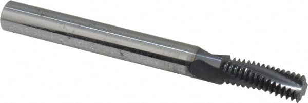 Scientific Cutting Tools - 5/16-24 UNF, 0.234" Cutting Diam, 3 Flute, Solid Carbide Helical Flute Thread Mill - Internal Thread, 0.641" LOC, 2-1/2" OAL, 1/4" Shank Diam - Americas Industrial Supply
