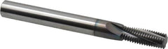 Scientific Cutting Tools - 3/8-24 UNF, 0.285" Cutting Diam, 4 Flute, Solid Carbide Helical Flute Thread Mill - Internal Thread, 0.766" LOC, 3" OAL, 5/16" Shank Diam - Americas Industrial Supply