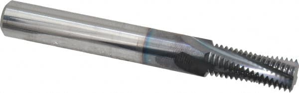 Scientific Cutting Tools - 7/16-20 UNF, 0.335" Cutting Diam, 4 Flute, Solid Carbide Helical Flute Thread Mill - Internal Thread, 0.87" LOC, 3" OAL, 3/8" Shank Diam - Americas Industrial Supply