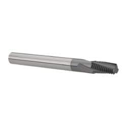 Scientific Cutting Tools - 1/16-27, 1/8-27 NPT, 0.222" Cutting Diam, 3 Flute, Solid Carbide Helical Flute Thread Mill - Internal/External Thread, 0.461" LOC, 2-1/2" OAL, 1/4" Shank Diam - Americas Industrial Supply