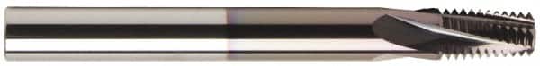 Accupro - NPTF, 0.245" Cutting Diam, 3 Flute, Solid Carbide Helical Flute Thread Mill - Internal Thread, 7/16" LOC, 2-1/2" OAL, 1/4" Shank Diam - Americas Industrial Supply