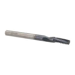 Accupro - 1/4-20 UNC, 0.18" Cutting Diam, 3 Flute, Solid Carbide Helical Flute Thread Mill - Internal Thread, 1/2" LOC, 2-1/2" OAL, 3/16" Shank Diam - Americas Industrial Supply