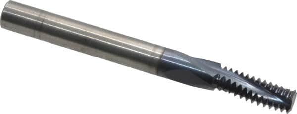 Accupro - M8x1.25 Metric Coarse, 0.235" Cutting Diam, 3 Flute, Solid Carbide Helical Flute Thread Mill - Internal Thread, 5/8" LOC, 2-1/2" OAL, 1/4" Shank Diam - Americas Industrial Supply