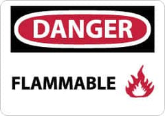 NMC - Danger - Flammable, Aluminum Fire Sign - 14" Wide x 10" High - Americas Industrial Supply