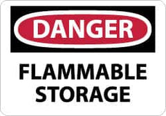 NMC - "Danger - Flammable Storage", 10" Long x 14" Wide, Aluminum Safety Sign - Rectangle, 0.04" Thick, Use for Hazardous Materials - Americas Industrial Supply