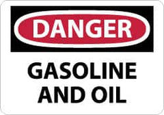 NMC - "Danger - Gasoline and Oil", 10" Long x 14" Wide, Aluminum Safety Sign - Rectangle, 0.04" Thick, Use for Hazardous Materials - Americas Industrial Supply