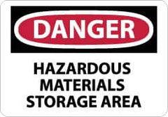 NMC - "Danger - Hazardous Materials Storage Area", 10" Long x 14" Wide, Aluminum Safety Sign - Rectangle, 0.04" Thick, Use for Security & Admittance - Americas Industrial Supply