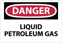 NMC - "Danger - Liquid Petroleum Gas", 10" Long x 14" Wide, Rigid Plastic Safety Sign - Rectangle, 0.05" Thick, Use for Hazardous Materials - Americas Industrial Supply